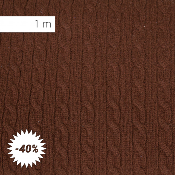 Chiantishire Marrone - Cable Knit Lambswool (1 MT REMNANT)