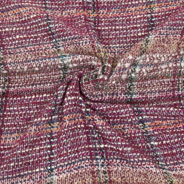 803 - Coco Tweed Bordeaux - White